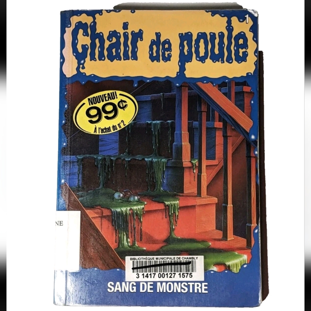 Chair de Poule Book #1 Sang De Monstre R.L. Stine (1995) French Ex Library